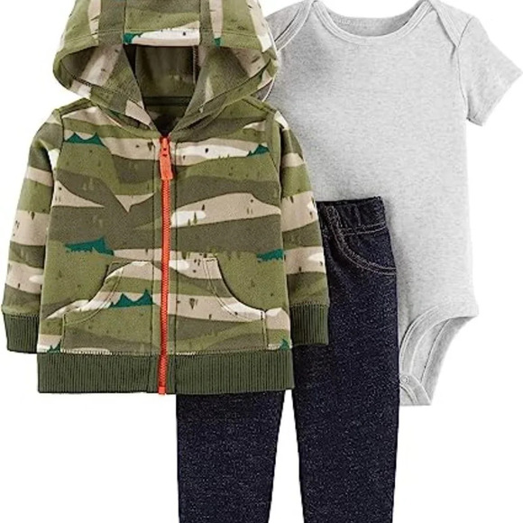 Carter's Baby Boys 3-Piece Camo Mountain Little Jacket Set in Size 12M - Picture 1 of 7